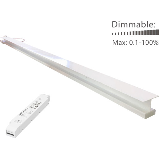 Green:ID underforsænket LED skinne til Troldtekt loft inkl. TRIAC driver på 120 cm med 3000K