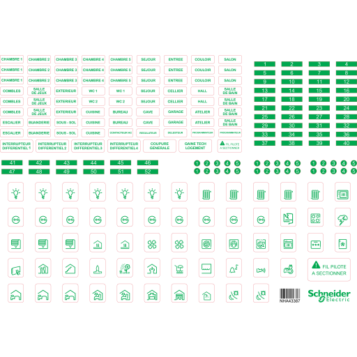 Afdækning Resi9 CX symbol labels 10 stk