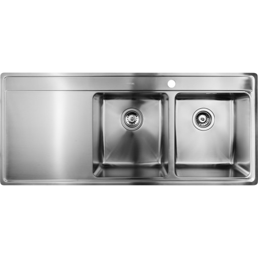Secher Vejle BK1BA kjøkkenvask, 116x50,6 cm, rustfritt stål Kjøkken > Kjøkkenvasken
