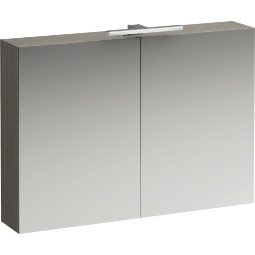 Laufen Base spejlskab med lys, 100x70 cm, lys elm billede