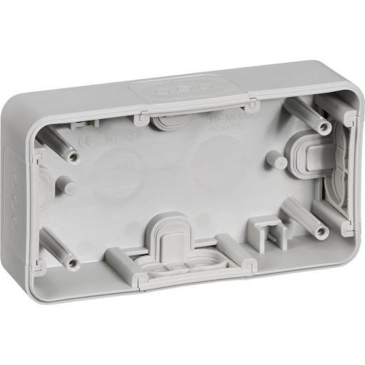 LAURITZ KNUDSEN Opus74 1 modul vandret underlag for dobbelt vandret stikkontakt lysegrå.