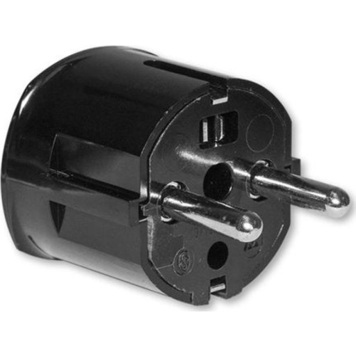 Vinkelstikprop schuko, sort