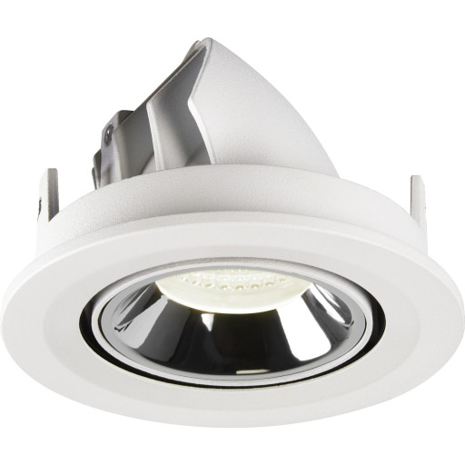 NUMINOS GIMBLE S, indbygningsspot, 4000K 55°, hvid/krom