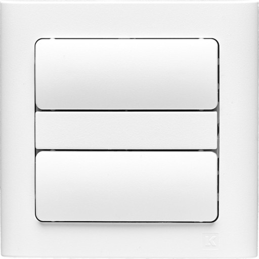 Smartkontakten Zigbee kontakt/lysdæmper til LK Fuga, tænd/sluk tangenter i blank med LK Soft 63 ramme & monteringsramme