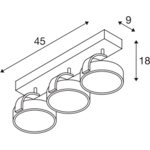 Billede af KALU 3 QPAR LOFTLAMPE, MATHVID