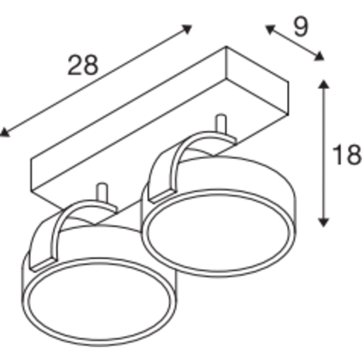 Billede af KALU 2 QPAR LOFTLAMPE, BØRSTET