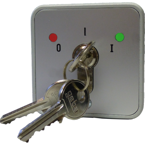 Geba nøkkelbryter, på/av, S-APZ 1-1R/2 m/syl.+rød/grønn diode Backuptype - El