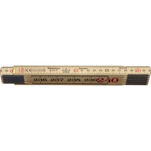 Hultafors tommestok i træ 2,4 meter - 12 led