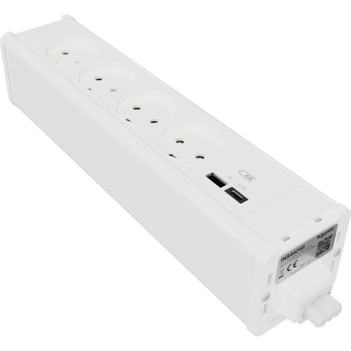 Billede af Møbelboks 4x230V + USB A/C hvid