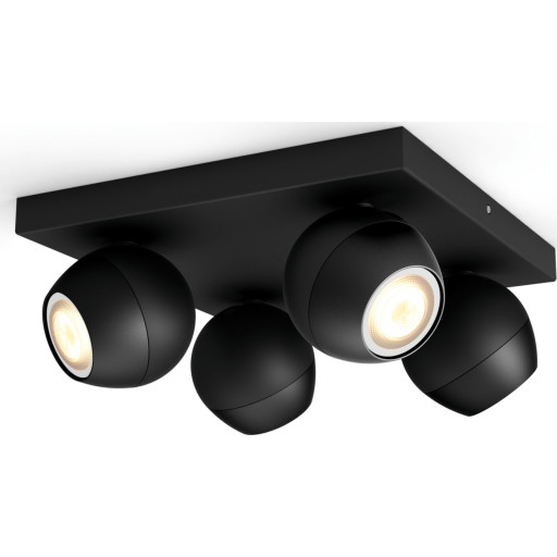 Philips Hue Buckram spotter i tak, 4 spotter, sort Lamper &amp; el > Lamper &amp; spotter