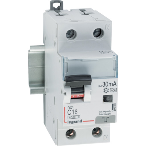 Legrand kombiafbryder DX3, 1 Polet + N, 13A, C karakteristik, 30mA, 6kA, Klasse A Hpfi relæ