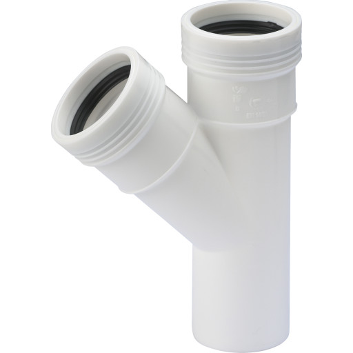 Wavin Wafix grenrør, 45°, Ø32 mm, plast, hvid billede