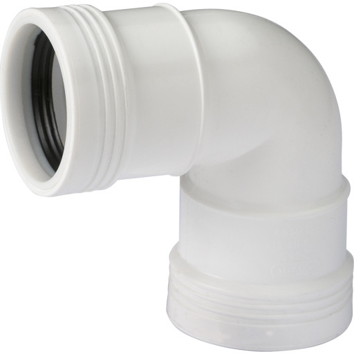 Wavin Wafix afløbsbøjning, 88,5°, Ø32 mm, plast, hvid