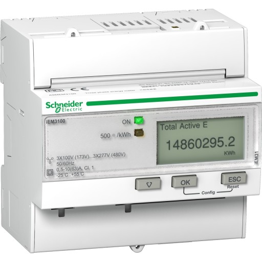 Acti9 Kwh Måler 3p N 400v 63a