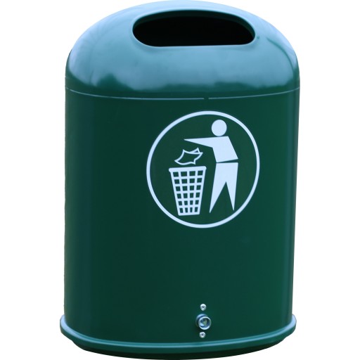 Olga 45 skraldespand i metal - Varmgalvaniseret - Grøn billede