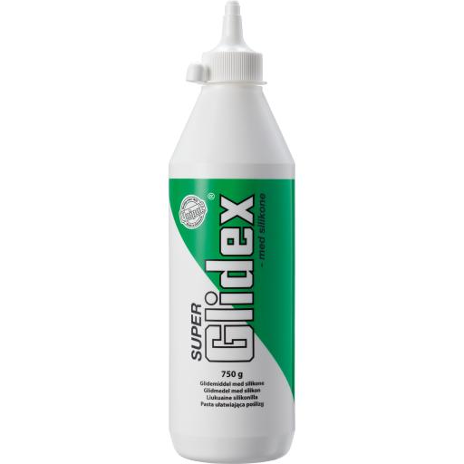 12 stk Super Glidex silikonbasert glidemiddel på flaske, 750 g Backuptype - Beslag