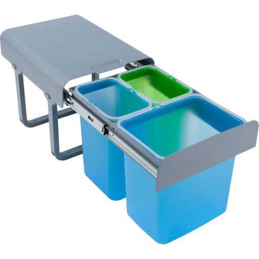 Intra Ekko 3 kildesorteringssystem, 32 liter, blå/grønn Kjøkken > Kjøkkenutstyr