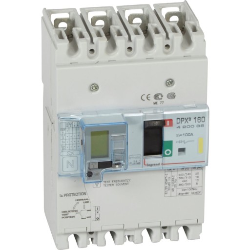 DPX3 160 effektbryter termo 100A 4Pol 16ka feilstrøm type-A