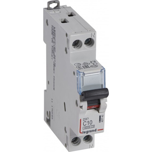 Legrand DX3 - Automatsikring, C 10A, 230/415Vac, 1P, 6kA, 1 modul