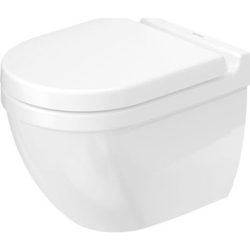 Duravit Starck 3 Compact væghængt toilet skjult montering i hvid - 485x360 mm.