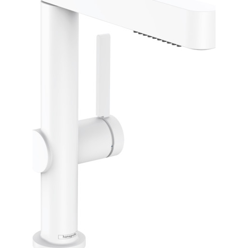Hansgrohe finoris 1-grebs håndvaskarmatur 230 med udtræksbruser, 2jet og push-open bundventil mat hvid