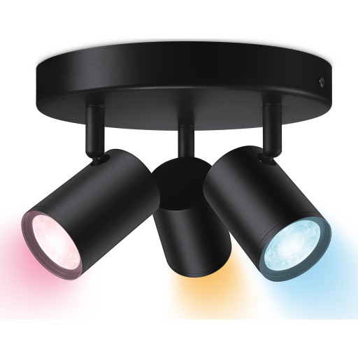 Wiz Imageo rund takspotlight, färgändring + vit, svart