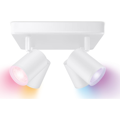 Billede af Wiz Imageo rund spotlampe, 4 spots, farveskift + hvid, hvid
