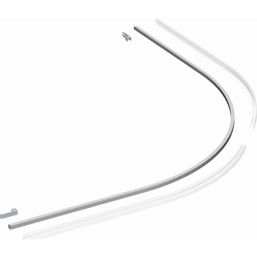 Dansani Match golvprofilsats, halvrund duschvägg, krom, 2 st.