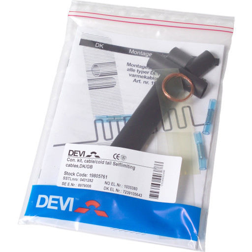 DEVIcrimp til- og afslutningssæt selvbegrænsende varmekabel, kabel til kold kabel