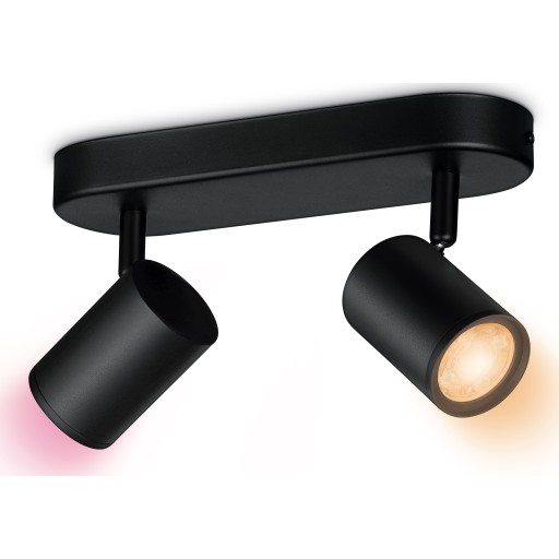 Oplev den innovative WiZ Imageo Spots 2x5W B 22-65K RGB - Color fra Philips, der transformer din belysning på en enkel måde. Med to fleksible spothoveder kan du nemt justere lyset og skabe den ønskede atmosfære – fra varmt og indbydende hvidt lys til køligere nuancer. Tilslutning til dit eksisterende Wi-Fi gør det muligt at styre belysningen via din smartphone. Denne løsning er ideel til både hverdagsbrug og festlige anledninger, hvor stemningen skal være i top.

**Hovedegenskaber:**
1. Justerbare spothoveder for optimal lysretning.  
2. Indstilling af varmt og køligt hvidt lys.  
3. RGB-farvemuligheder for kreativ belysning.  
4. Kontrol via smartphone over Wi-Fi.  
5. Energivenlig LED-teknologi.  
6. Perfekt til at skabe atmosfære i hjemmet.