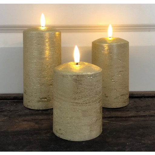 Veli Line LED bloklys, batteri, guld