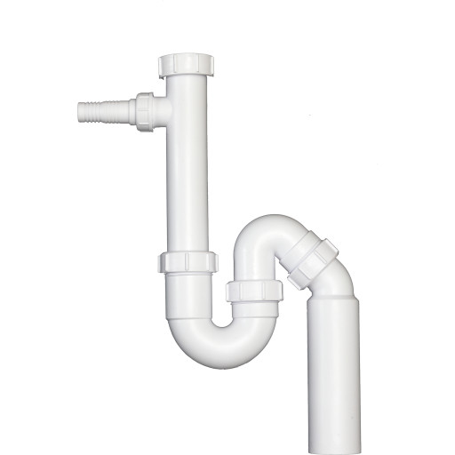 Intra vattenlås för kök, 1 1/2", vitt