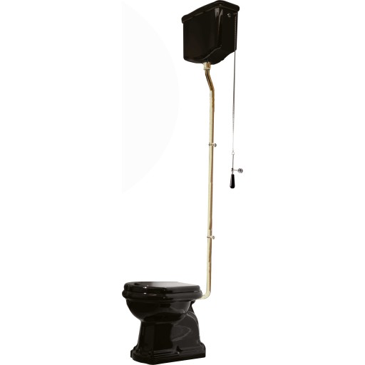 Billede af Lavabo Retro High toilet, sort/messing