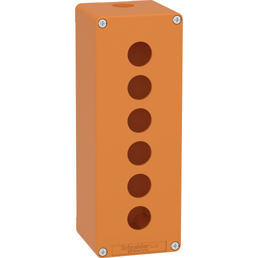 Billede af Trykknapkasse metal orange høj for 6xØ22, XAPO4506