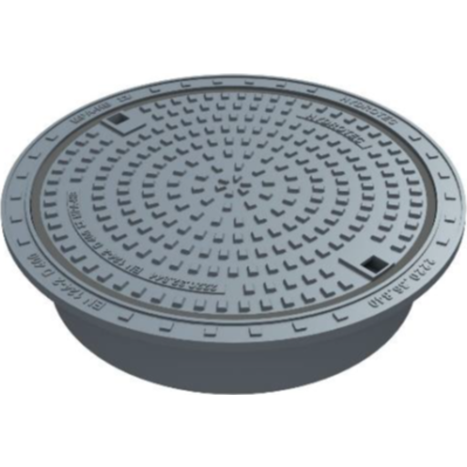 Duco dæksel med lås, rund, flyd., 40 t, 800x200 mm