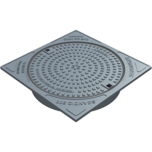 Duco 800 x 165 mm PUR-dæksel karm med lås firkantet fast 40t