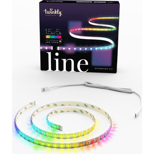 Twinkly Line magnetisk LED bånd forlængersæt 1,5 meter farvet lys