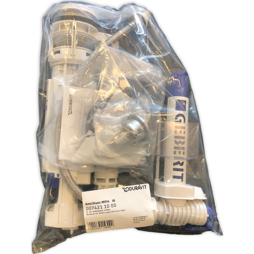 Duravit Komplet indmad - Består af skyllegarniture, trykknap 3/6 liter, svømmeventil