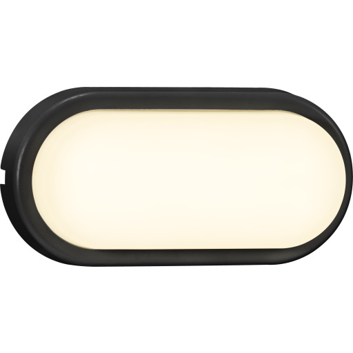 Nordlux Cuba Energy vägglampa utomhus, oval, svart