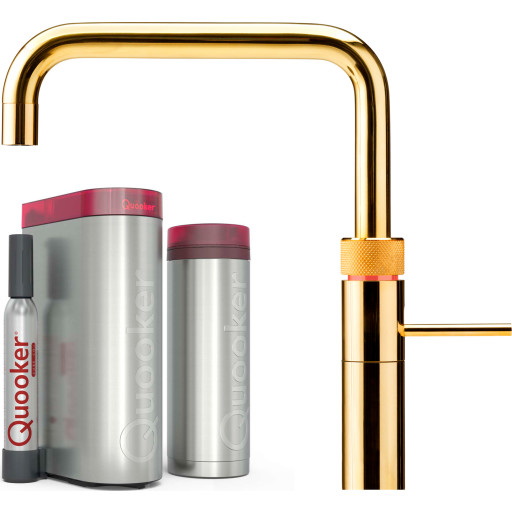Quooker Fusion Square Pro3 køkkenarmatur, 5-i-1, messing
