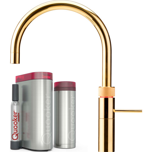 Quooker Fusion Round Pro3 køkkenarmatur, 5-i-1, messing