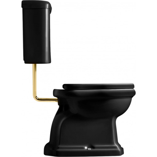 Billede af Lavabo Retro Low toilet, sort/messing