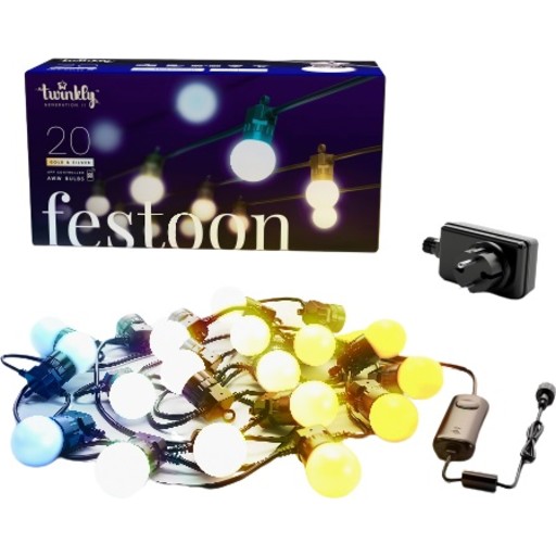 Twinkly Festoon utendørs lyslenke, hvitt lys, 10 meter Lamper &amp; el > Lamper &amp; spotter