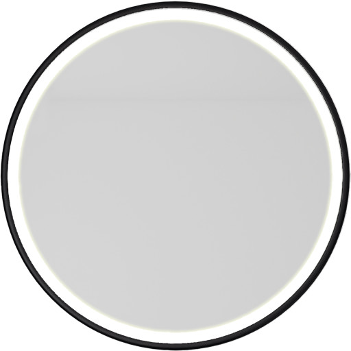 Kriss Inlight speil med lys, duggfri, Ø60 cm, sort Baderom > Innredningen