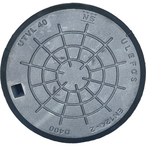 Ulefos 425 Mm Dæksel M/påstøbt Pakn./fjederlås 40 T Sg Utvl40