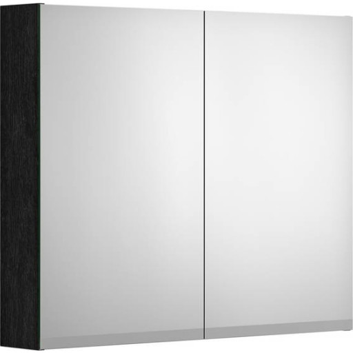 Gustavsberg Artic spegelskåp med belysning, 79,4x66,2  cm, svart ek