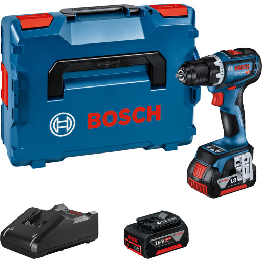 Bosch bore-/skruemaskine GSR 18V-90C, 2 x 18 V/4,0 Ah og L-Boxx