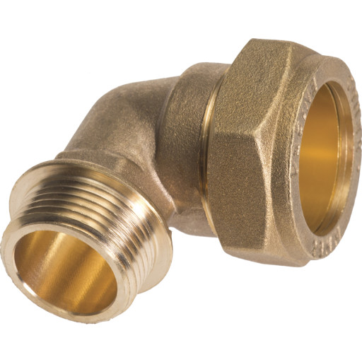 Kompressions-vinkel m/nippel, 22 mm x 1/2" billede