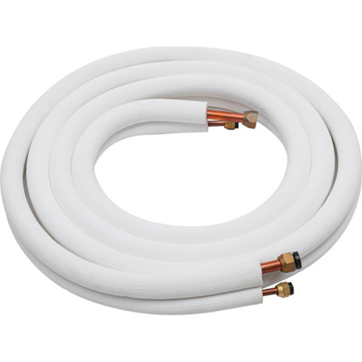 5 meter Inaba klima kobberrør til varme pumper 1/4" x 3/8" - med omløber og krave