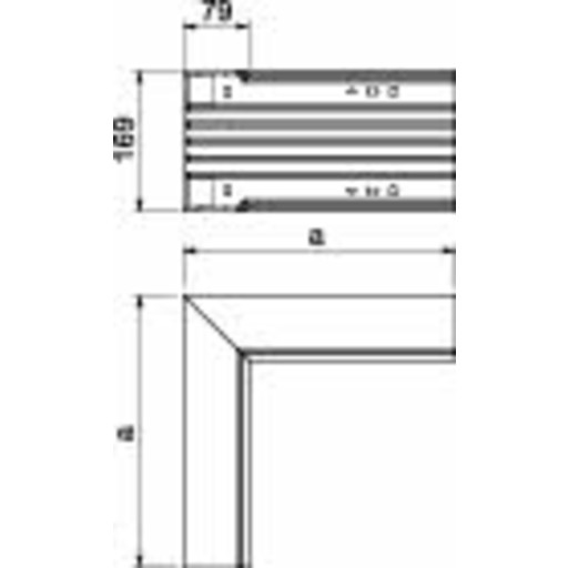 Billede af Indvendigt Hjørne WDK I80170RW 80x170 hvid RAL 9010